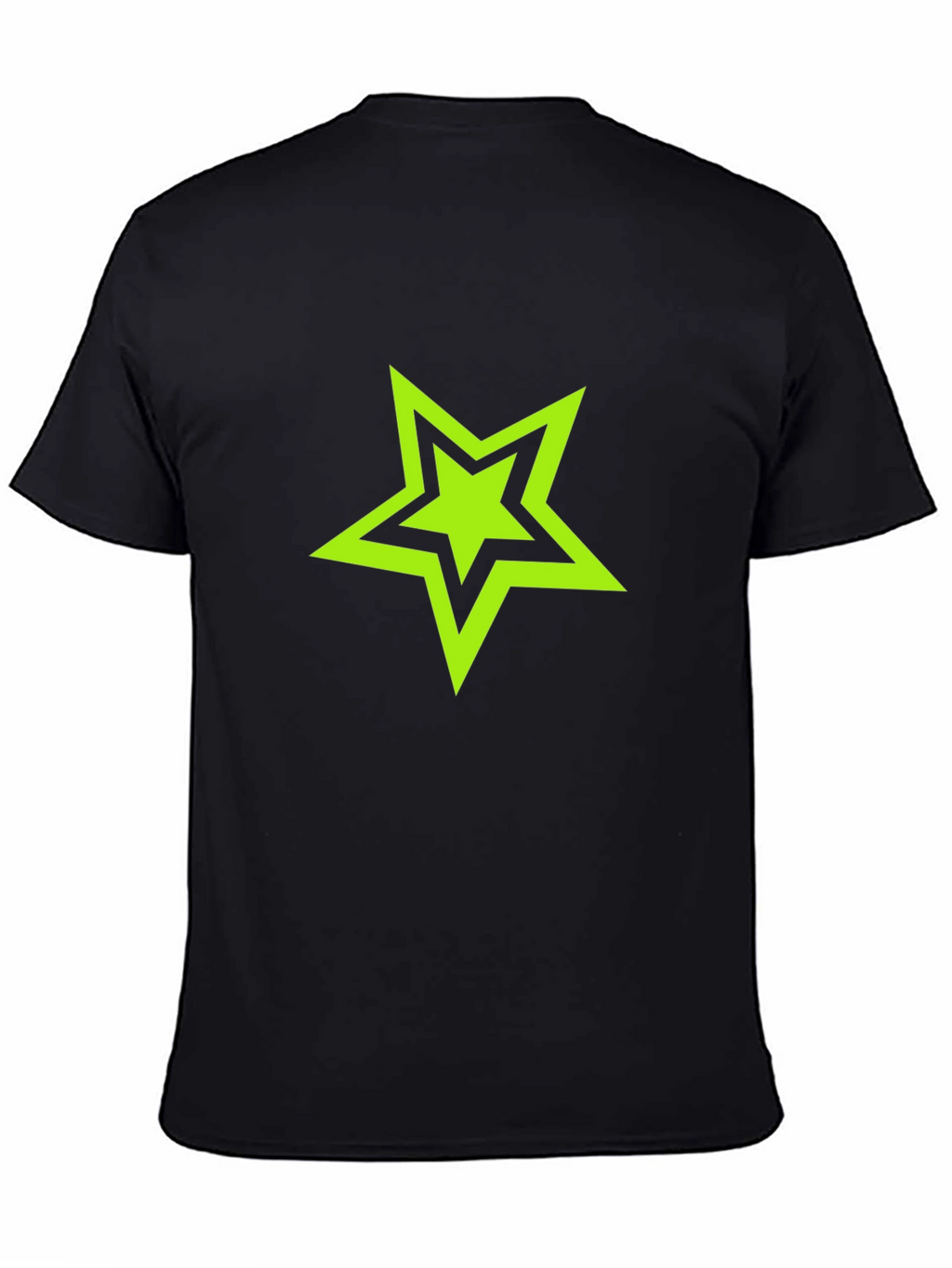 Black T-shirt with Green Star Graphic