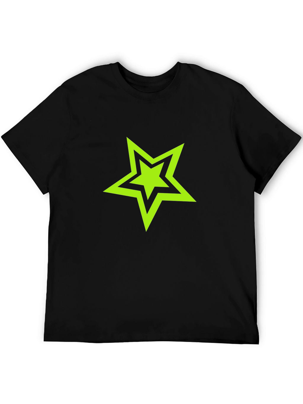 Black T-shirt with Green Star Graphic