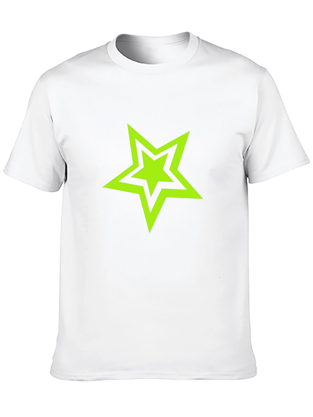 Black T-shirt with Green Star Graphic