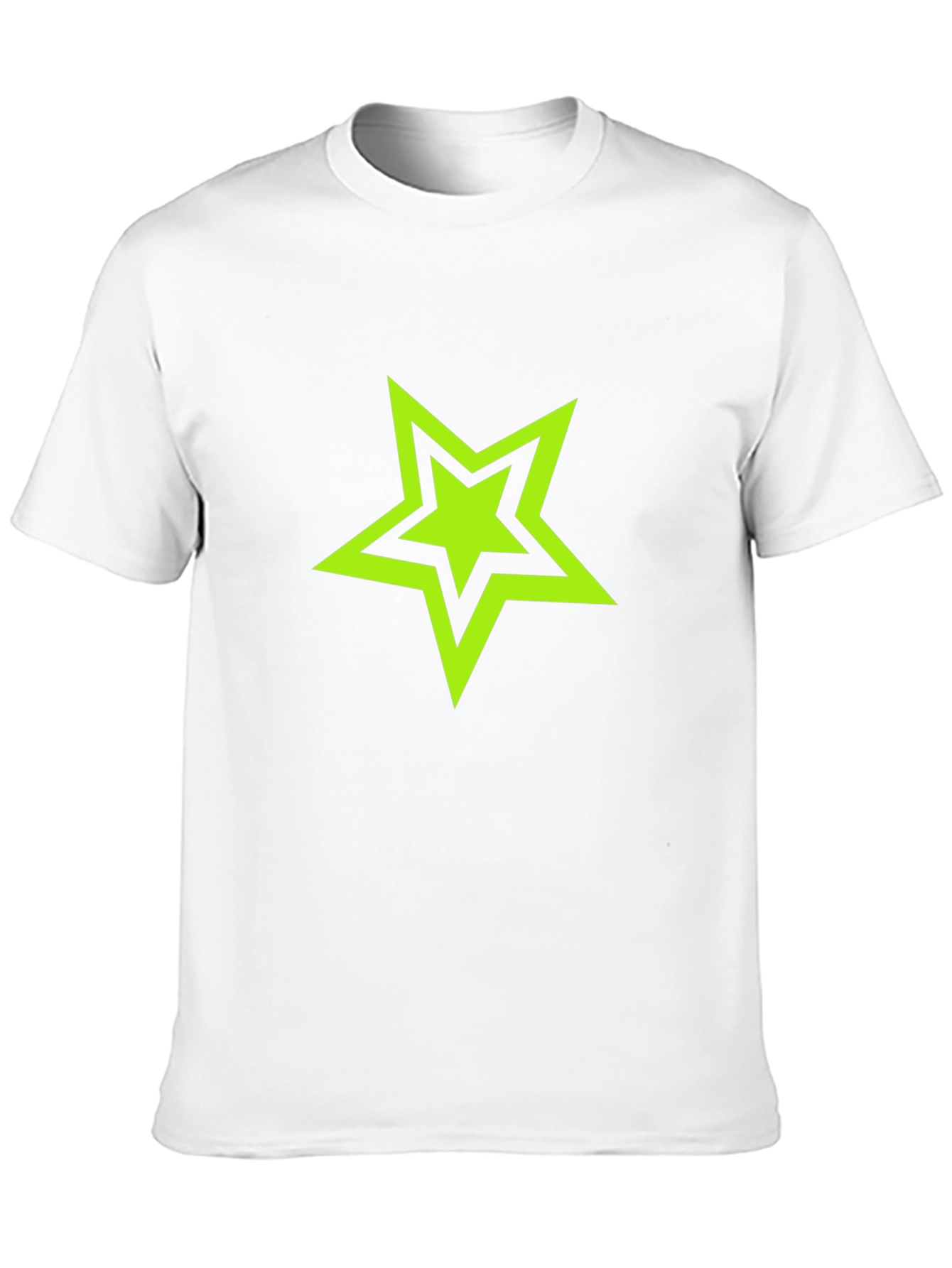 Black T-shirt with Green Star Graphic
