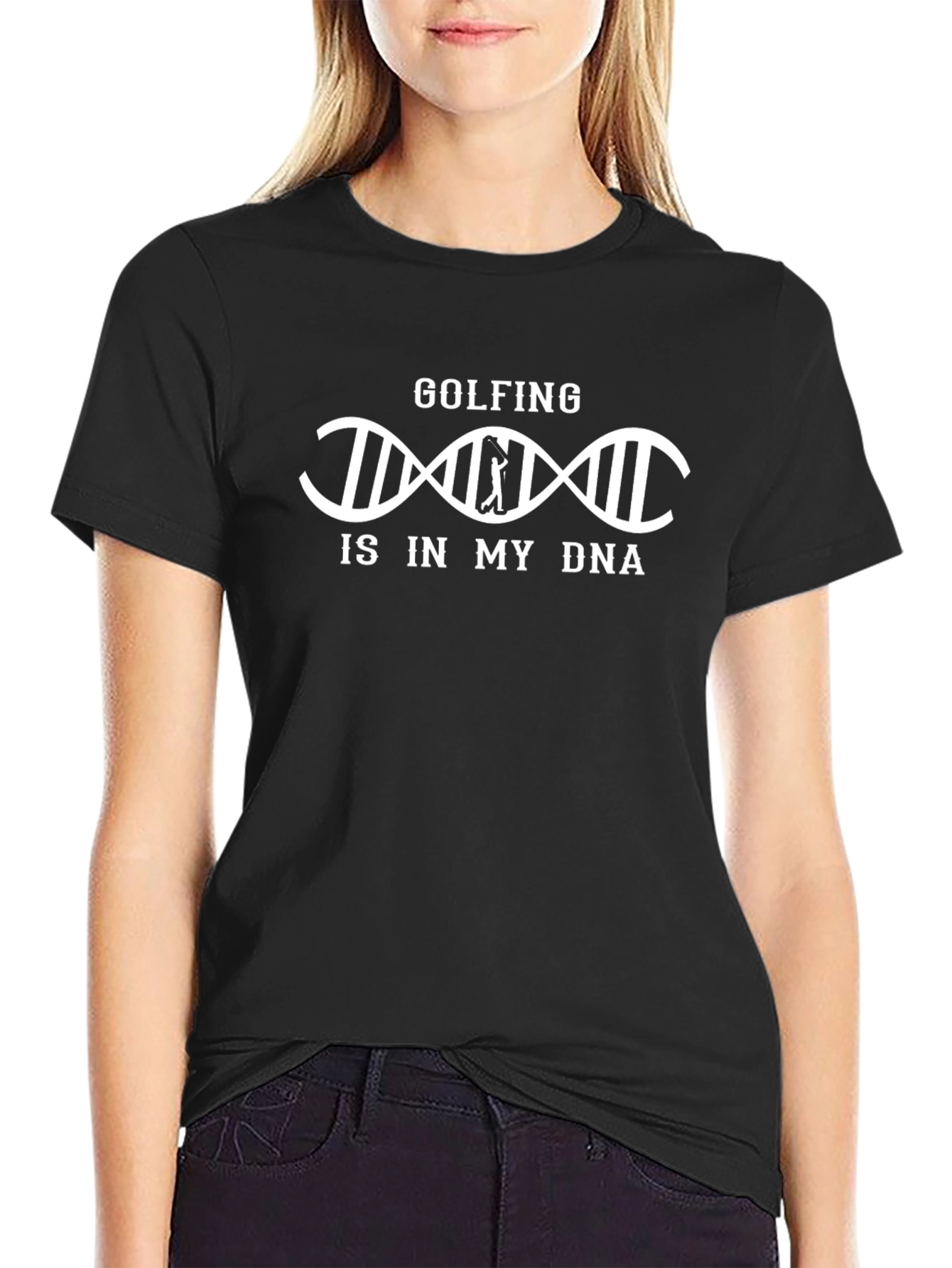 Golfing DNA Graphic T-Shirt - Black