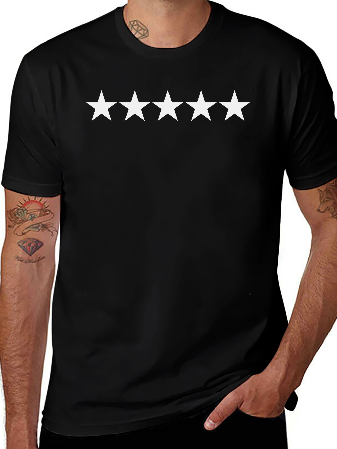 5-Star Tee - Premium Black Cotton T-Shirt