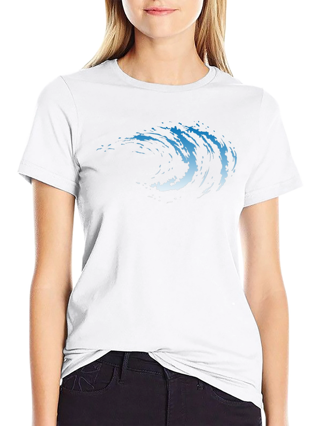Wave Graphic Tee - Cool Black T-Shirt
