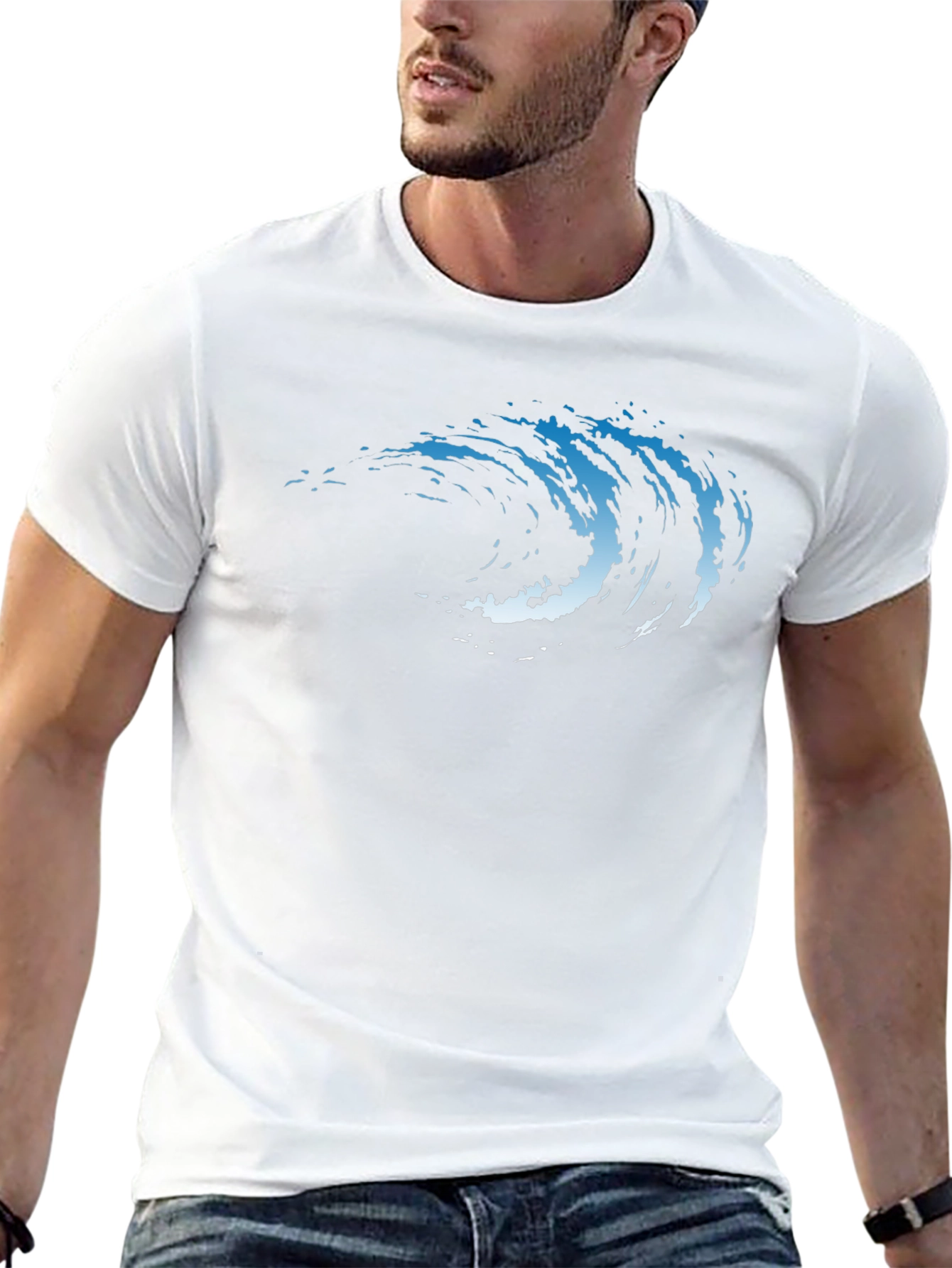 Wave Graphic Tee - Cool Black T-Shirt