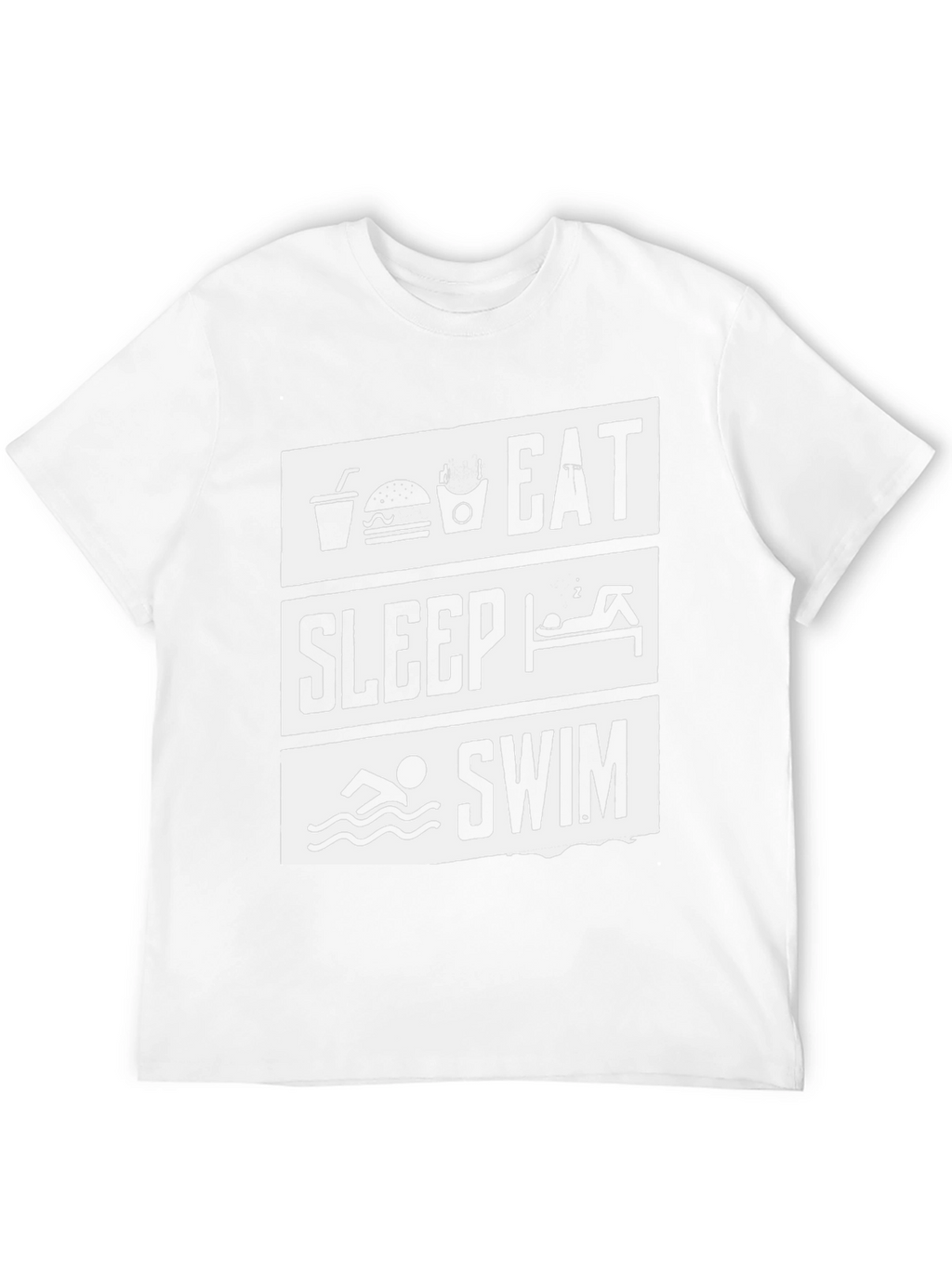 Eat Sleep Swim Graphic Tee - Black Cotton T-Shirt