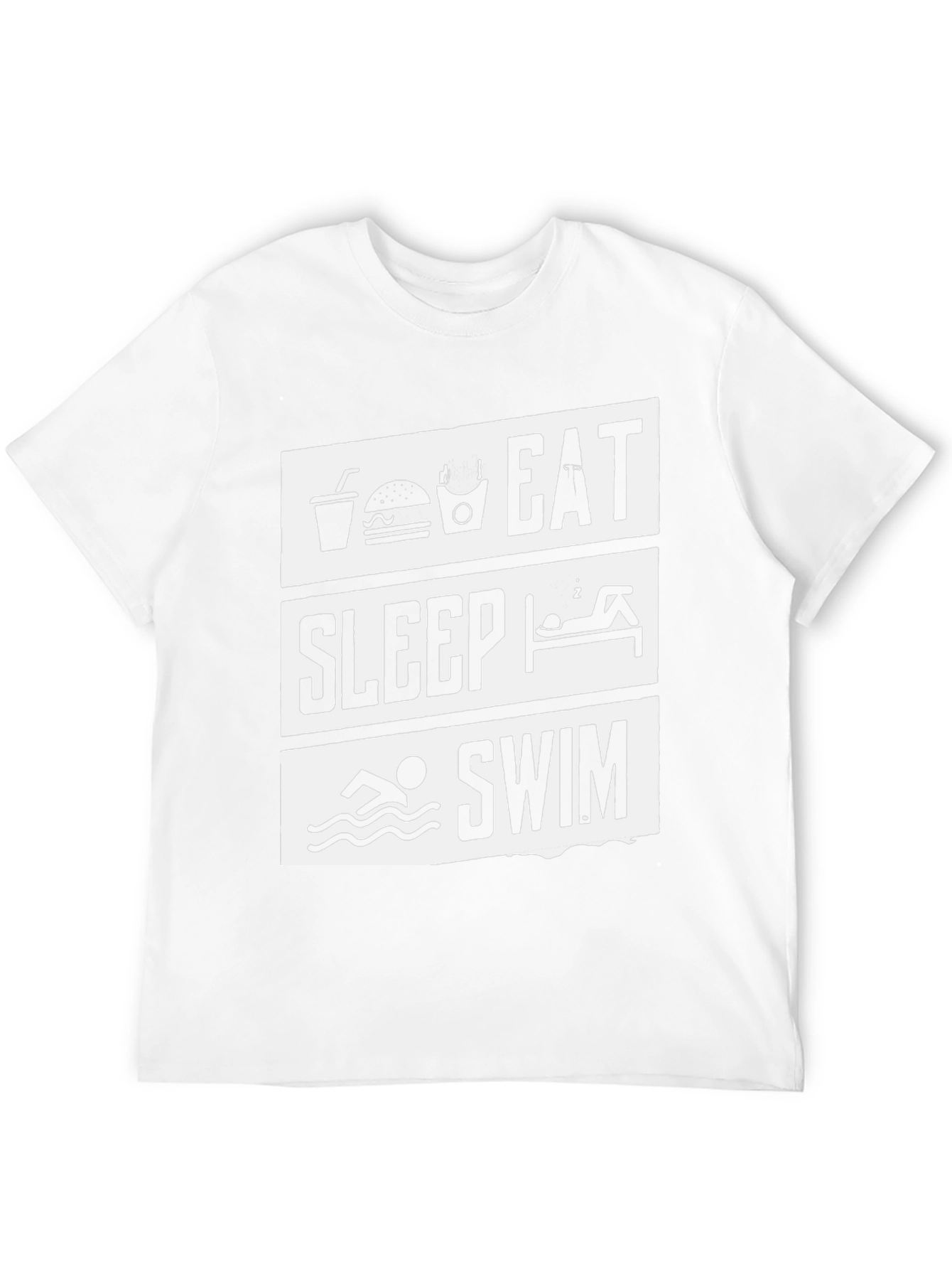 Eat Sleep Swim Graphic Tee - Black Cotton T-Shirt