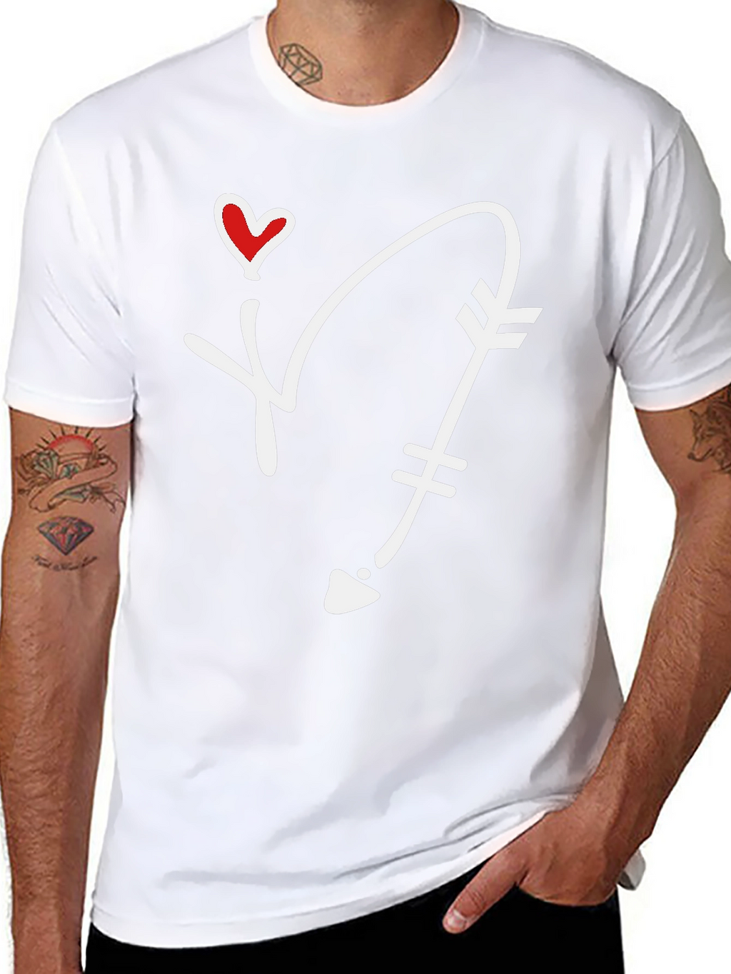Heart Arrow Graphic Tee - Cupids Arrow Shirt