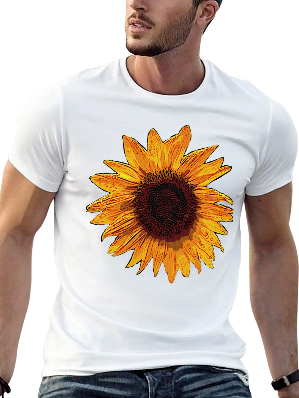 Sunflower Graphic Black T-Shirt