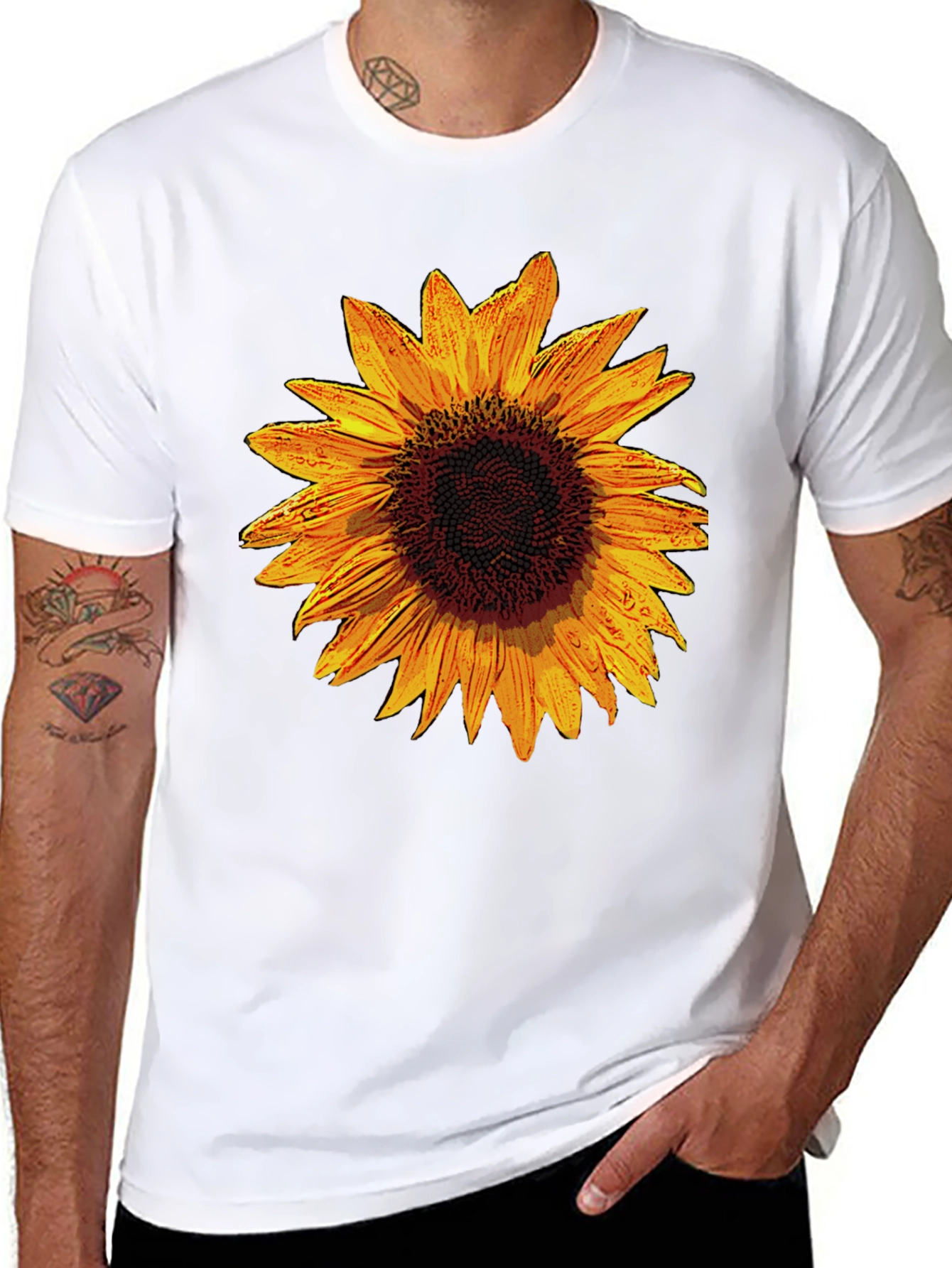 Sunflower Graphic Black T-Shirt