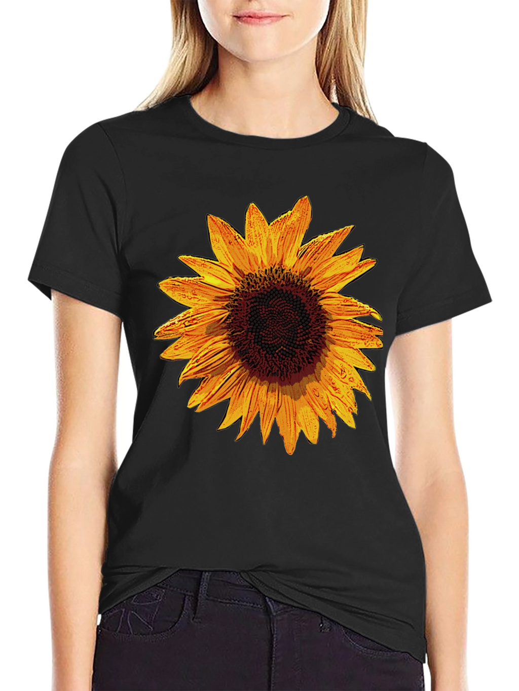 Sunflower Graphic Black T-Shirt