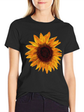 Sunflower Graphic Black T-Shirt
