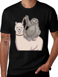 Sloth Riding Llama Graphic Tee