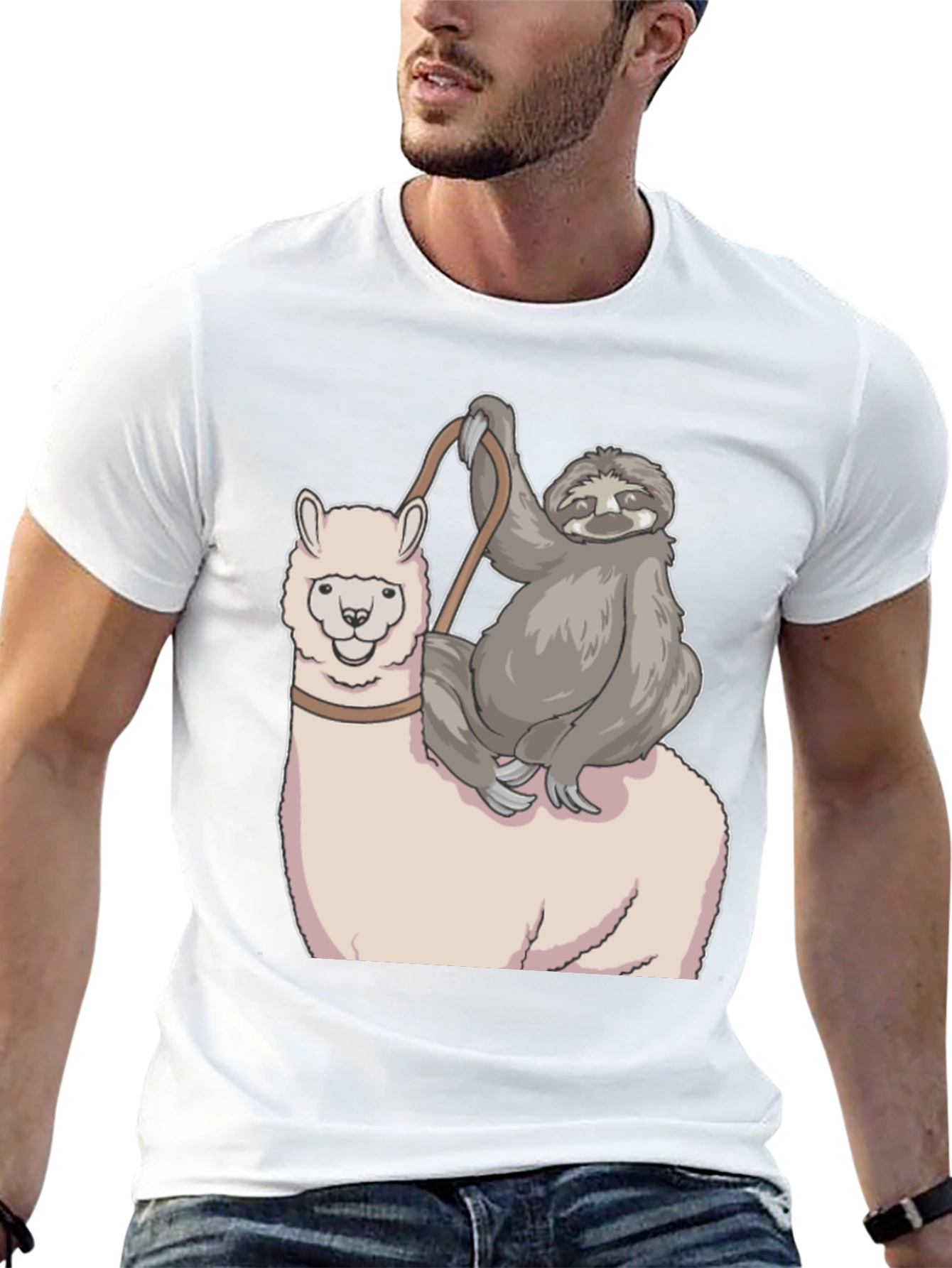 Sloth Riding Llama Graphic Tee