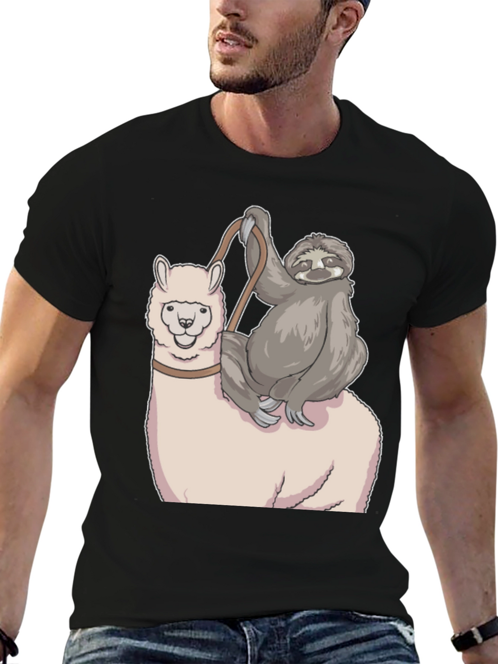 Sloth Riding Llama Graphic Tee