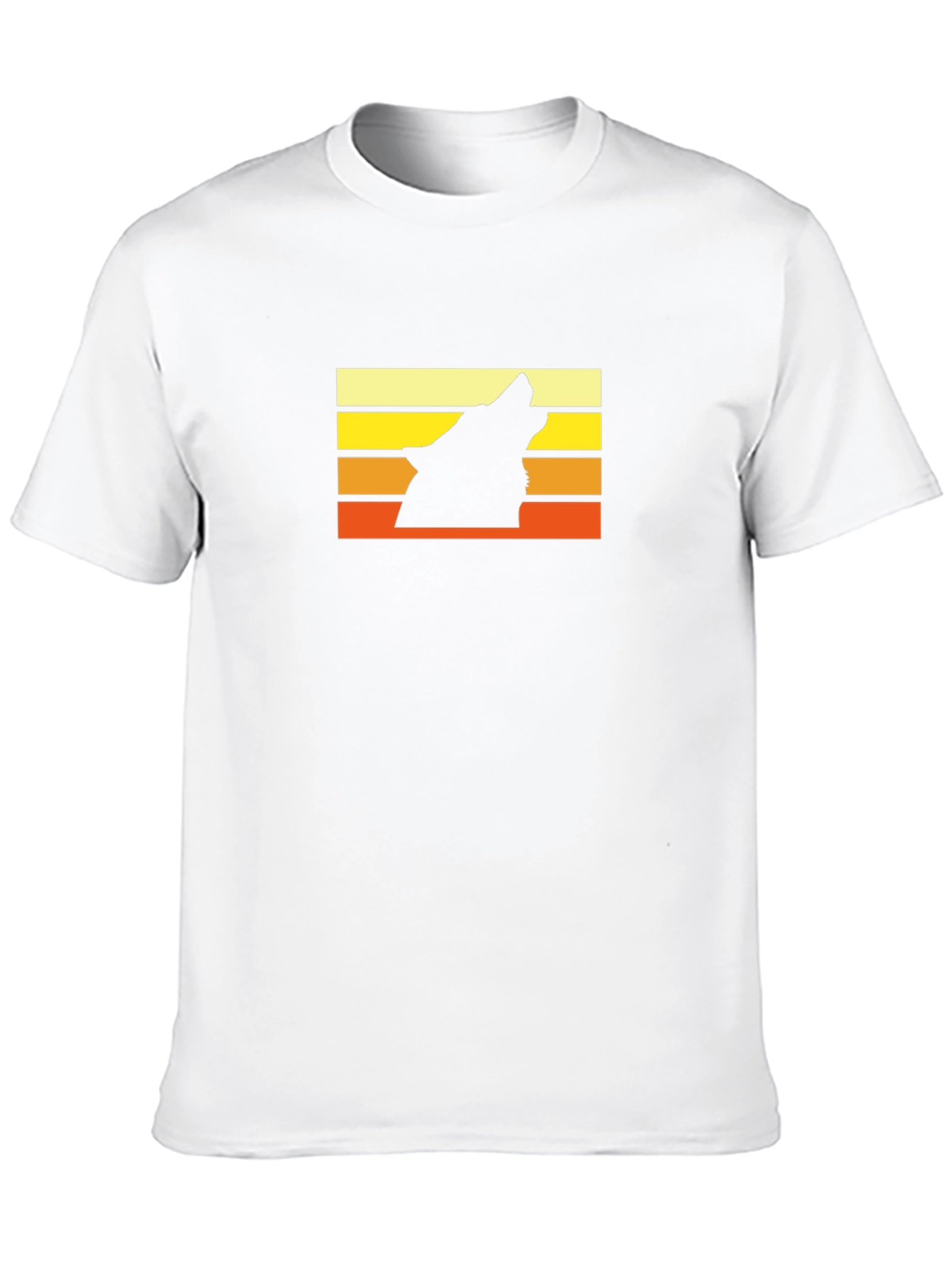 Retro Wolf Silhouette Graphic T-Shirt