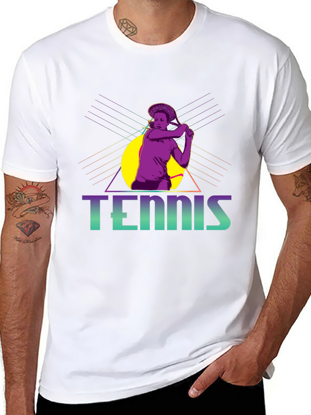 Retro Tennis Player Graphic Tee