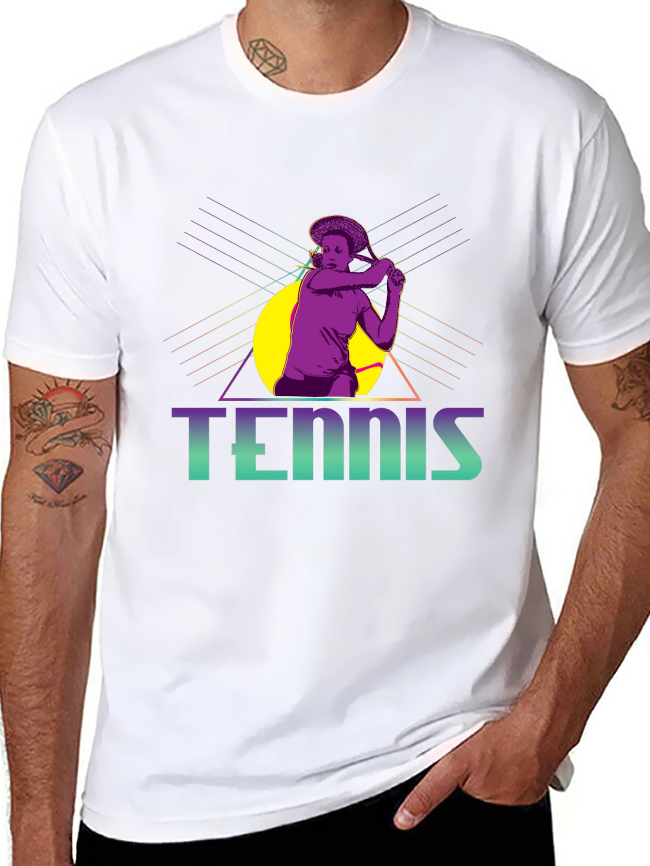 Retro Tennis Player Graphic Tee