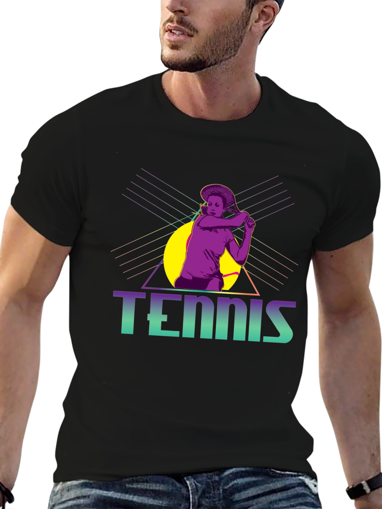 Retro Tennis Player Graphic Tee