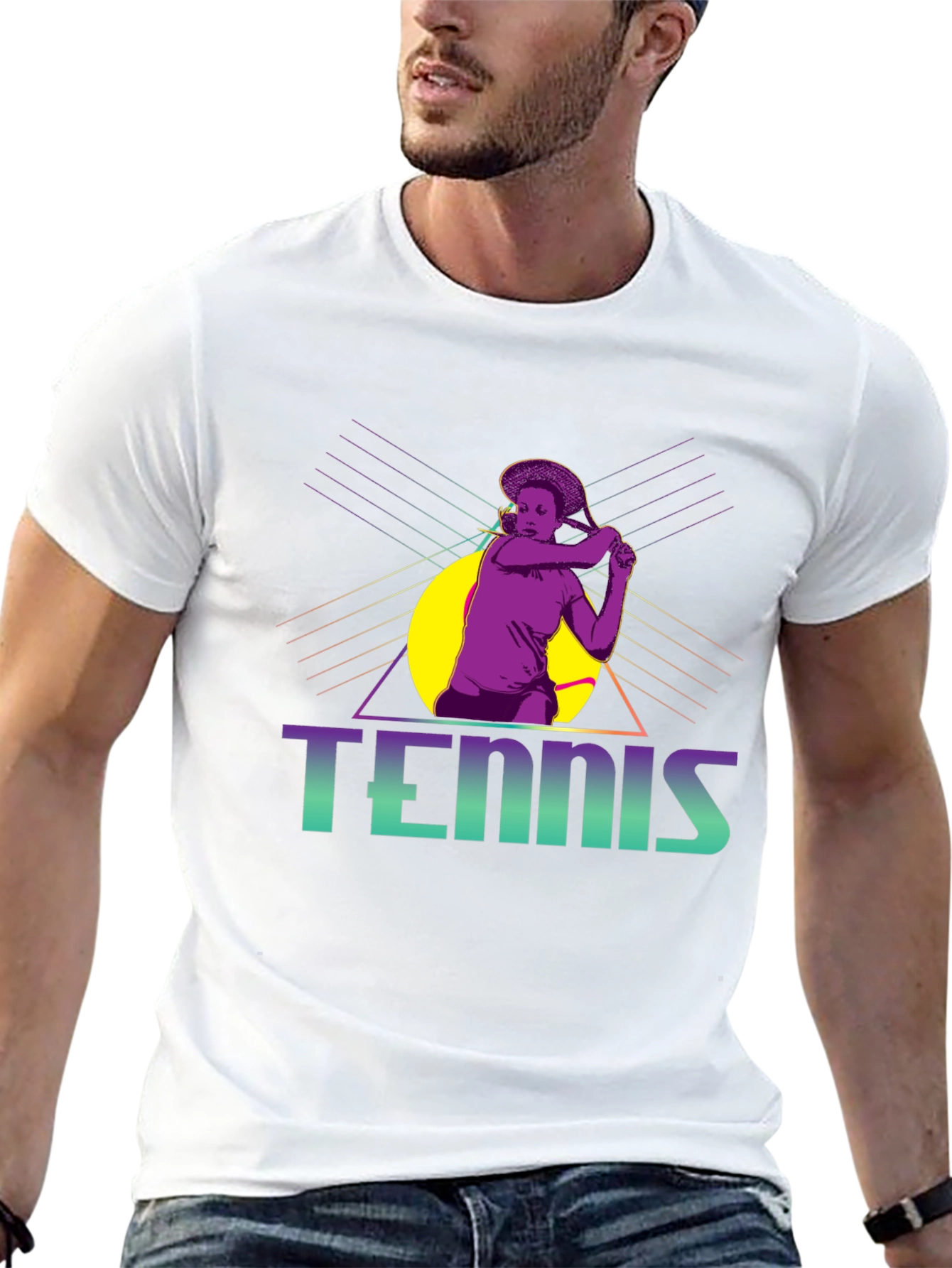 Retro Tennis Player Graphic Tee