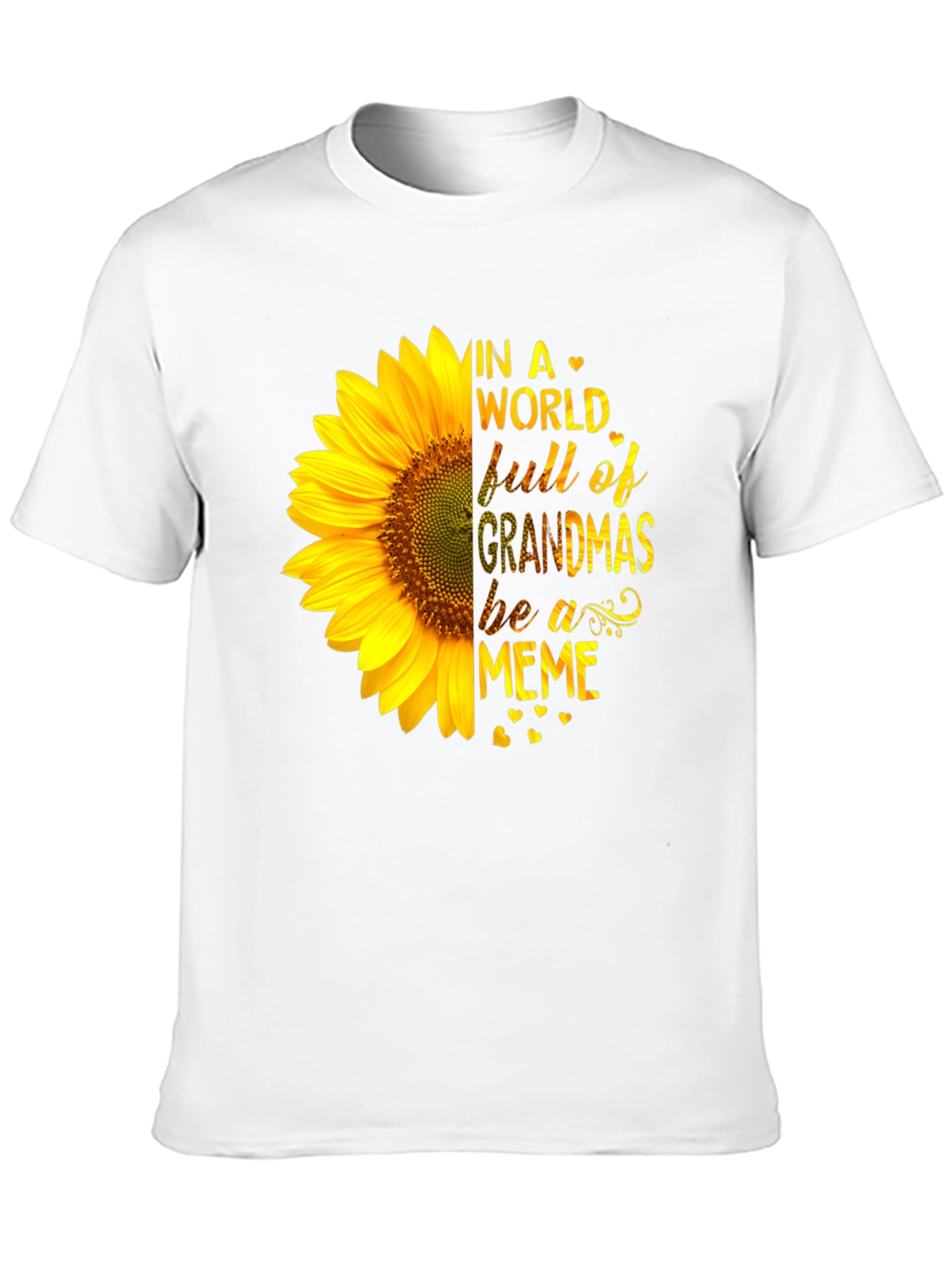 Sunflower Grandma Meme Black T-Shirt