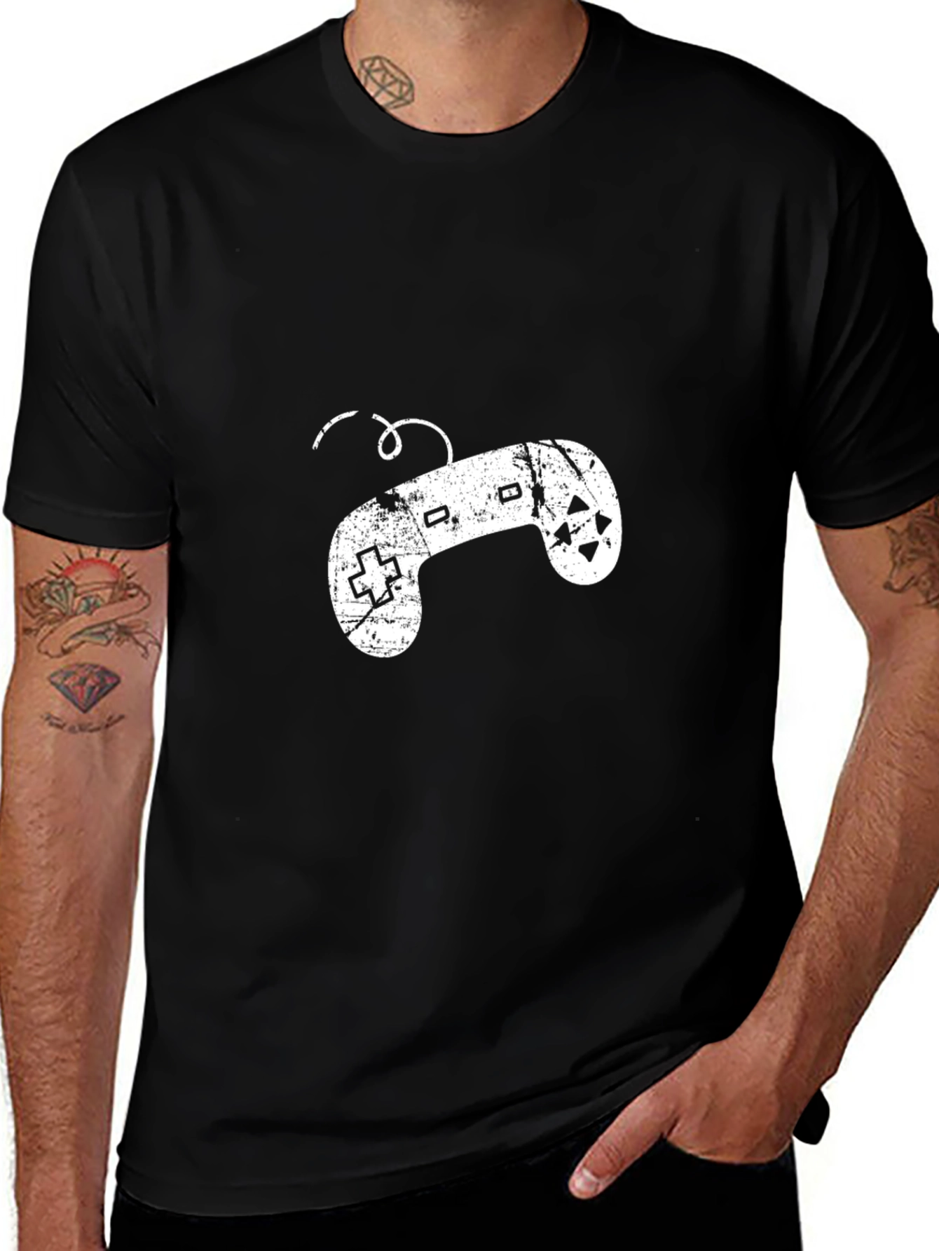 Gaming Controller Graphic T-Shirt - Black Cotton Tee