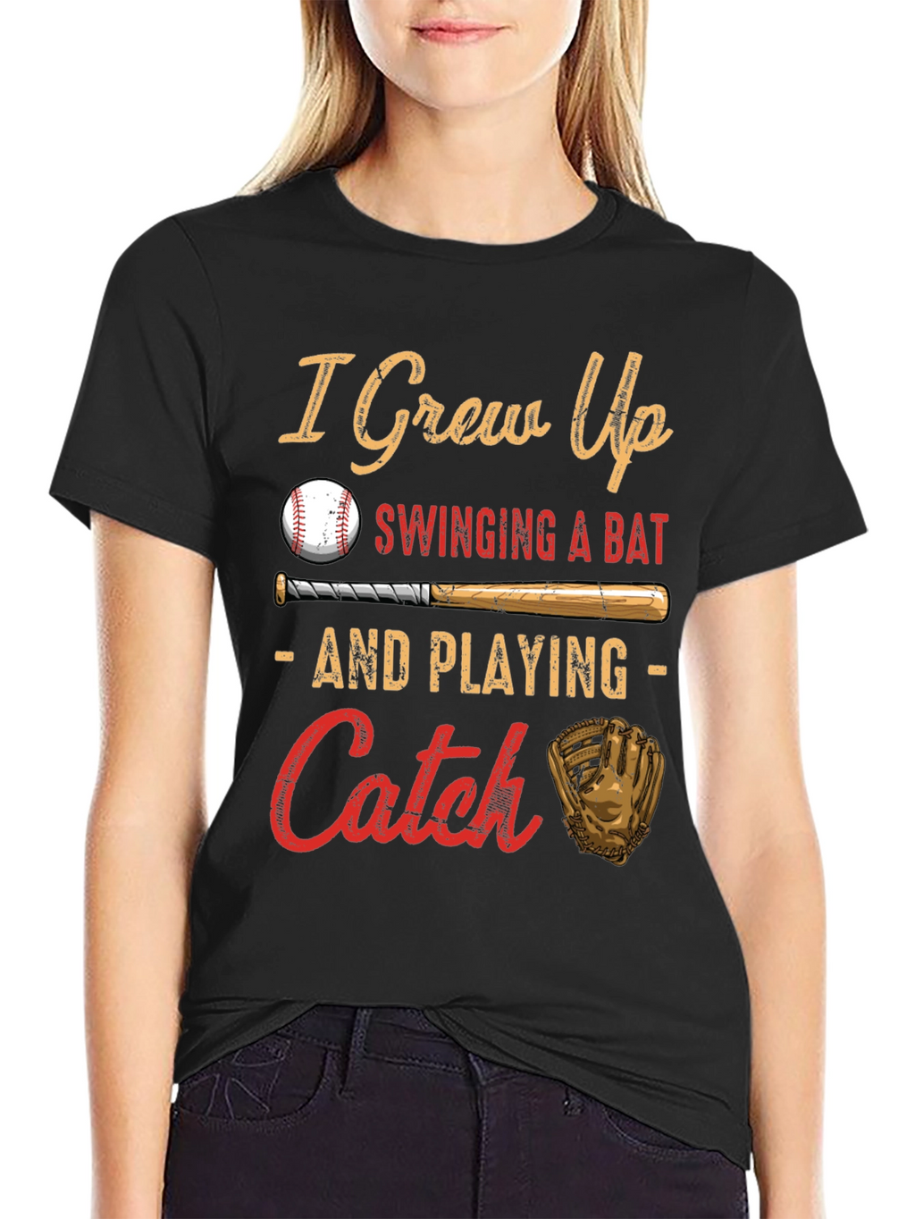 I Grew Up Swinging a Bat Baseball T-Shirt
