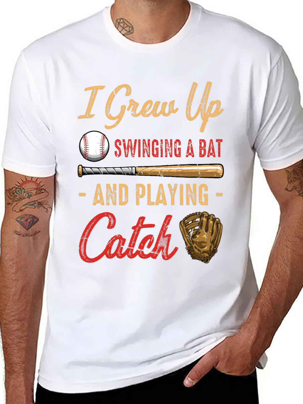 I Grew Up Swinging a Bat Baseball T-Shirt