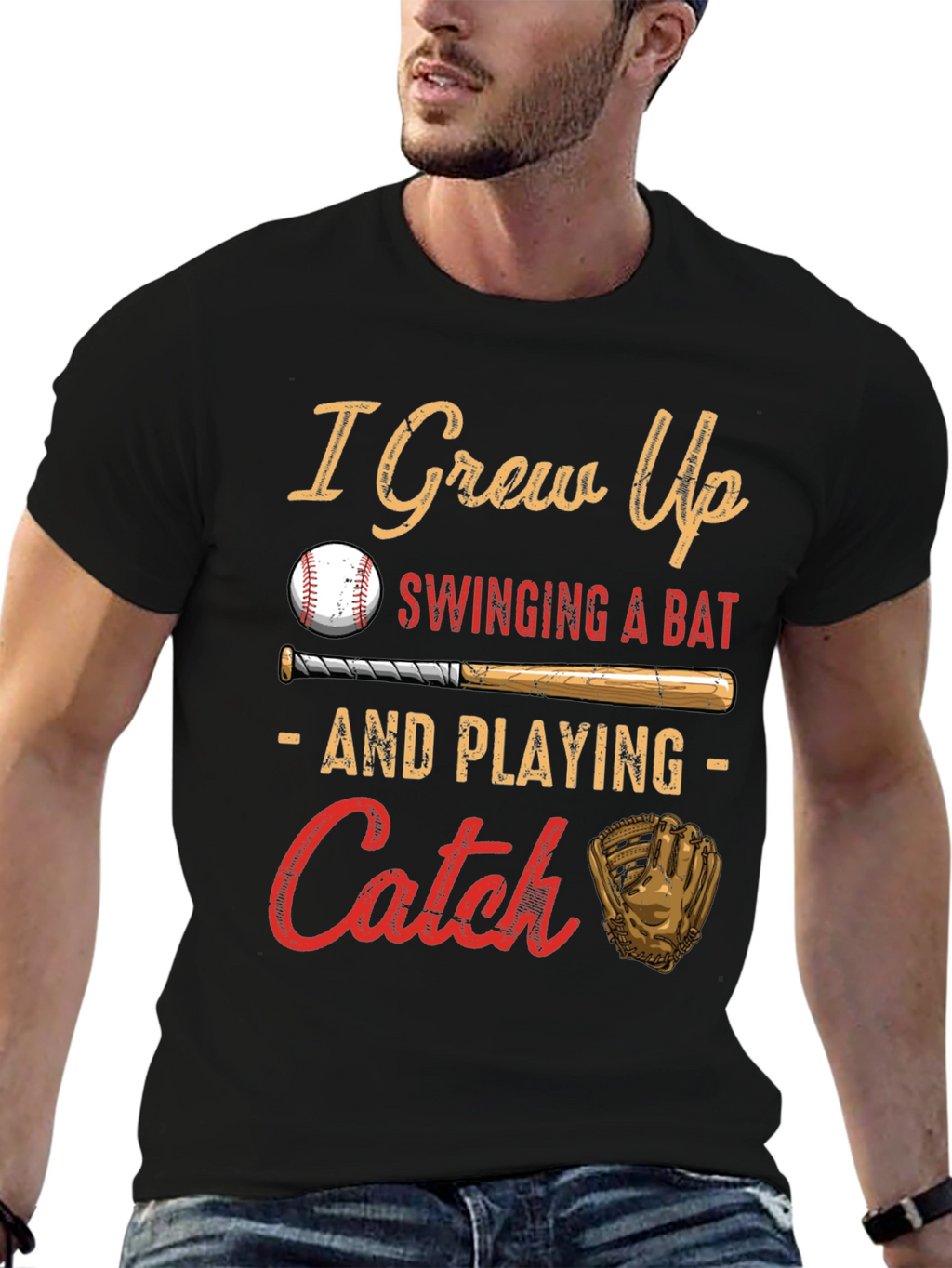 I Grew Up Swinging a Bat Baseball T-Shirt