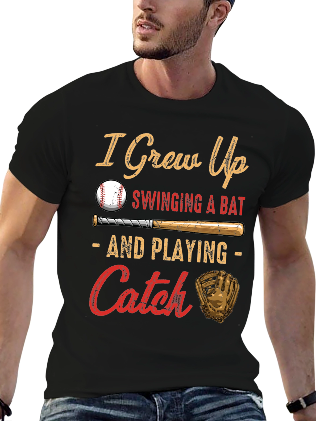 I Grew Up Swinging a Bat Baseball T-Shirt