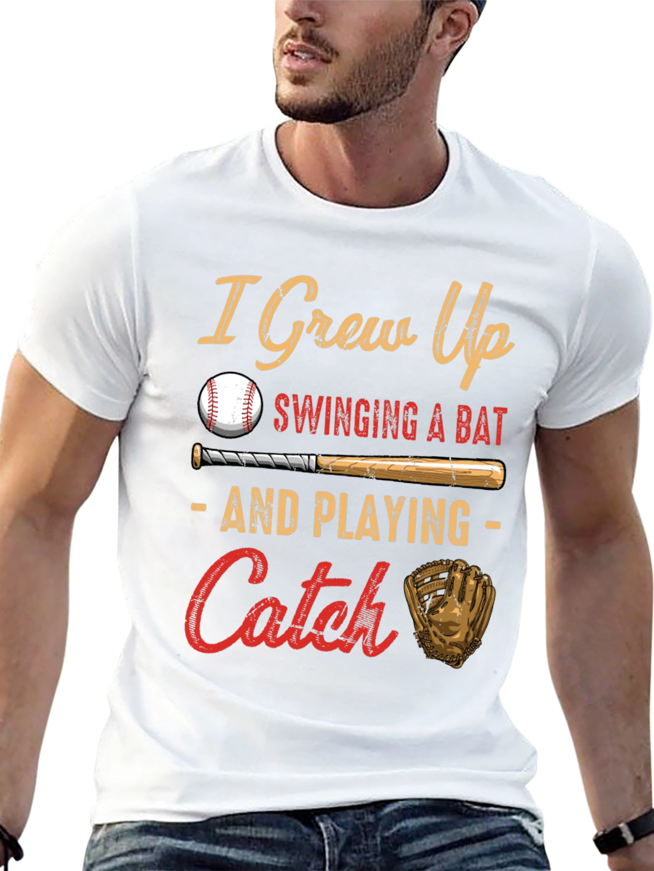 I Grew Up Swinging a Bat Baseball T-Shirt