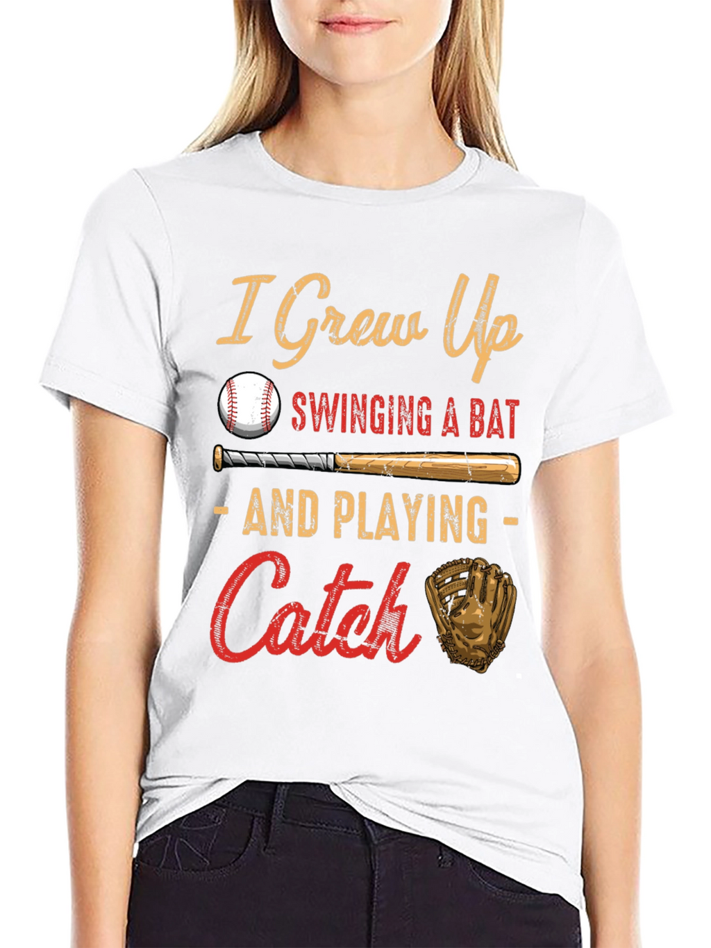 I Grew Up Swinging a Bat Baseball T-Shirt
