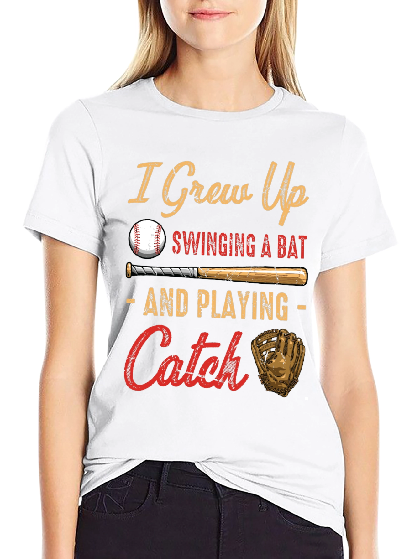 I Grew Up Swinging a Bat Baseball T-Shirt