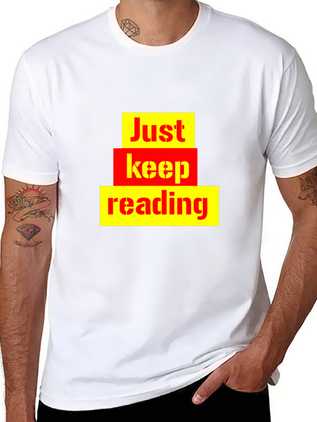 Just Keep Reading Graphic Tee - Novelty T-Shirt