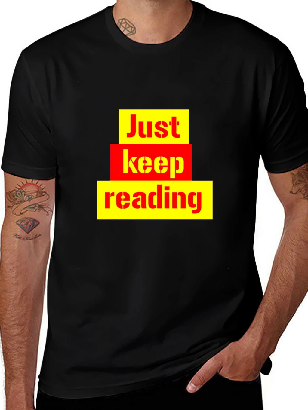 Just Keep Reading Graphic Tee - Novelty T-Shirt