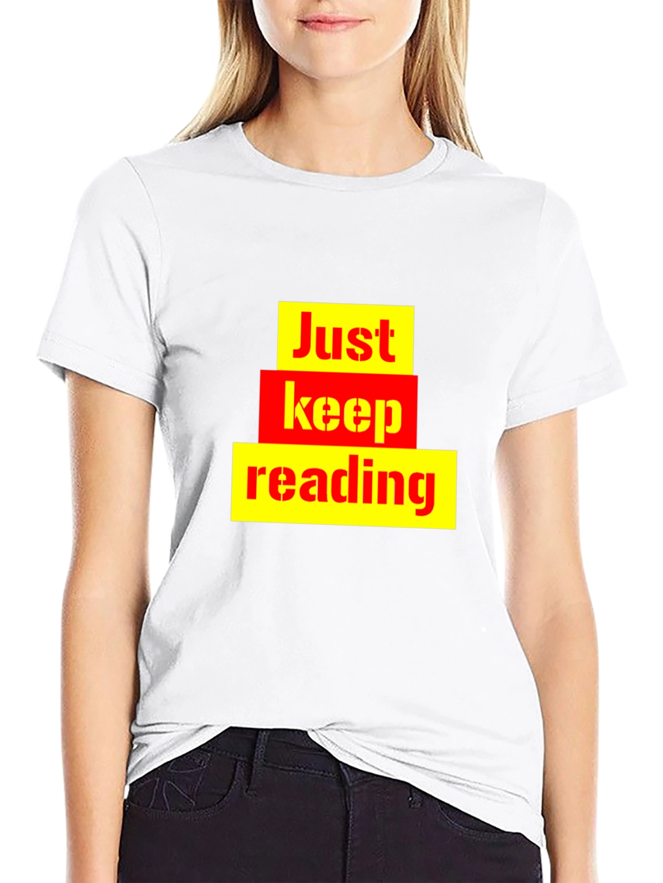 Just Keep Reading Graphic Tee - Novelty T-Shirt