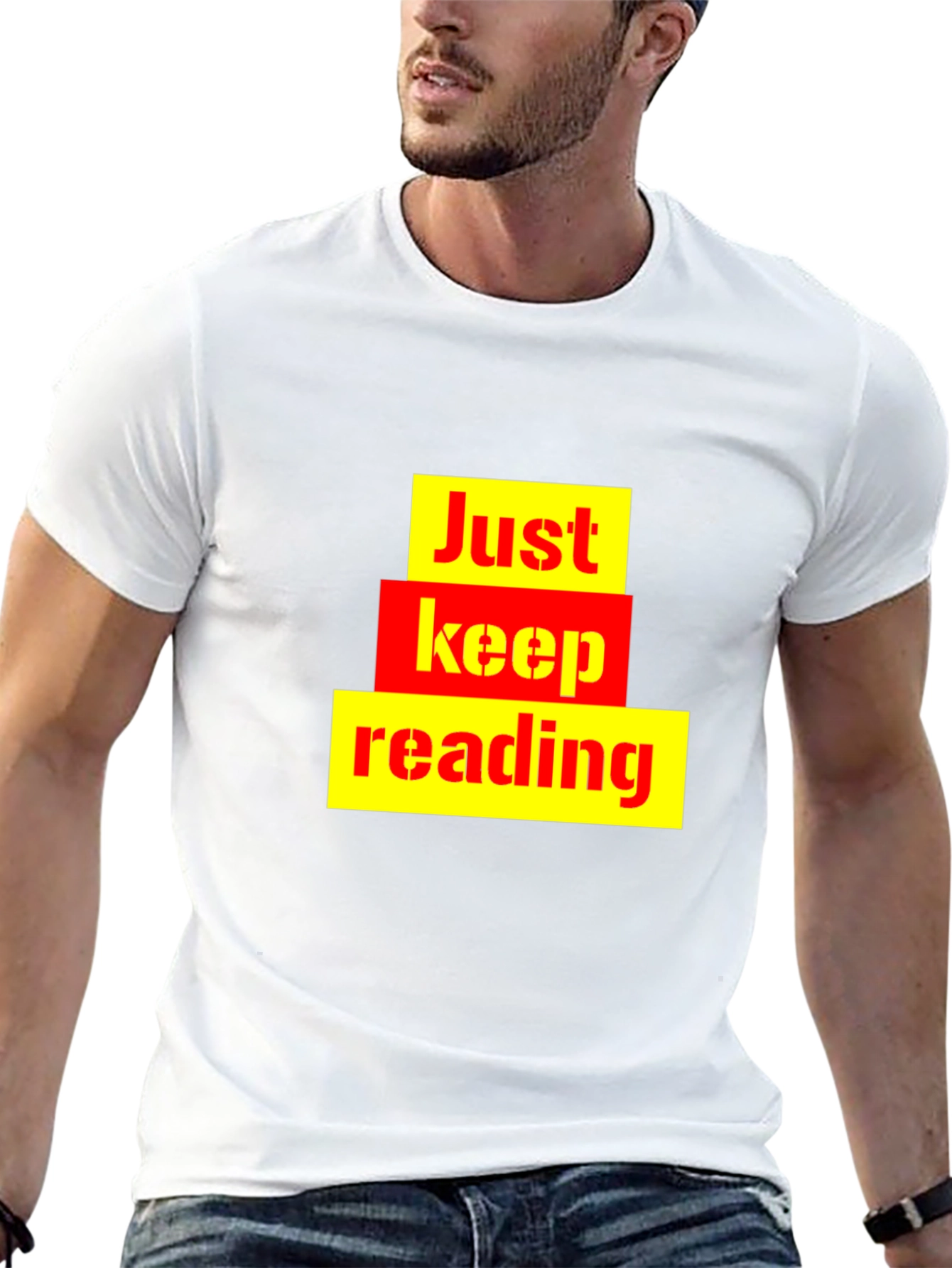 Just Keep Reading Graphic Tee - Novelty T-Shirt