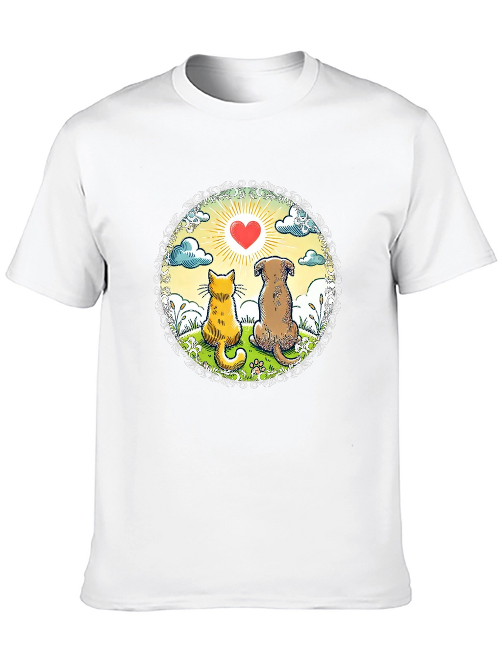 Cat & Dog Love Graphic Tee