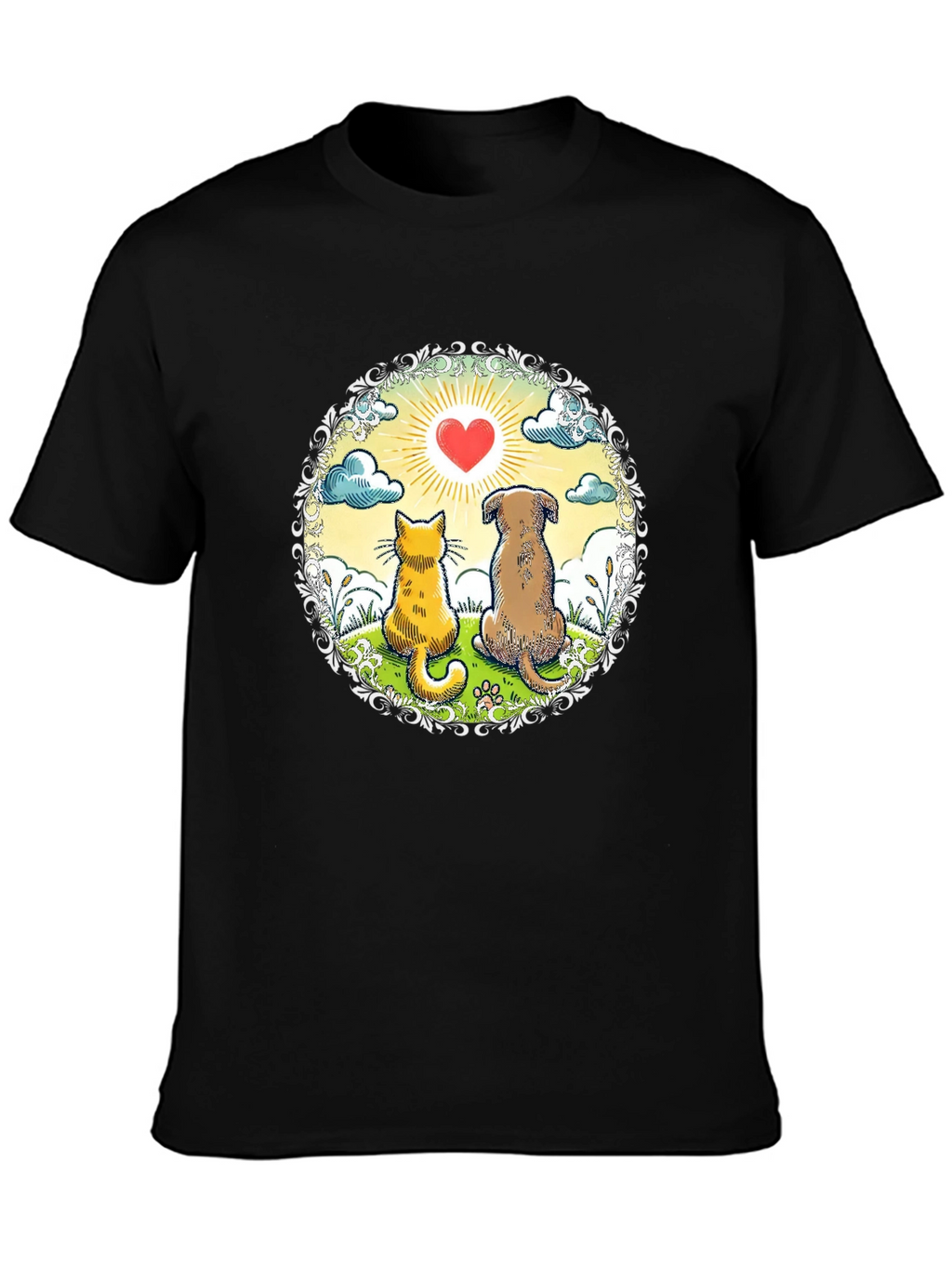 Cat & Dog Love Graphic Tee