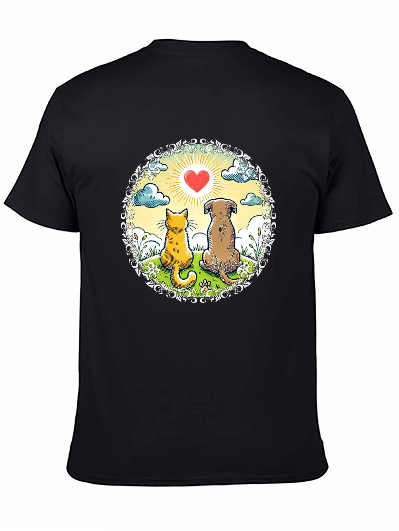 Cat & Dog Love Graphic Tee