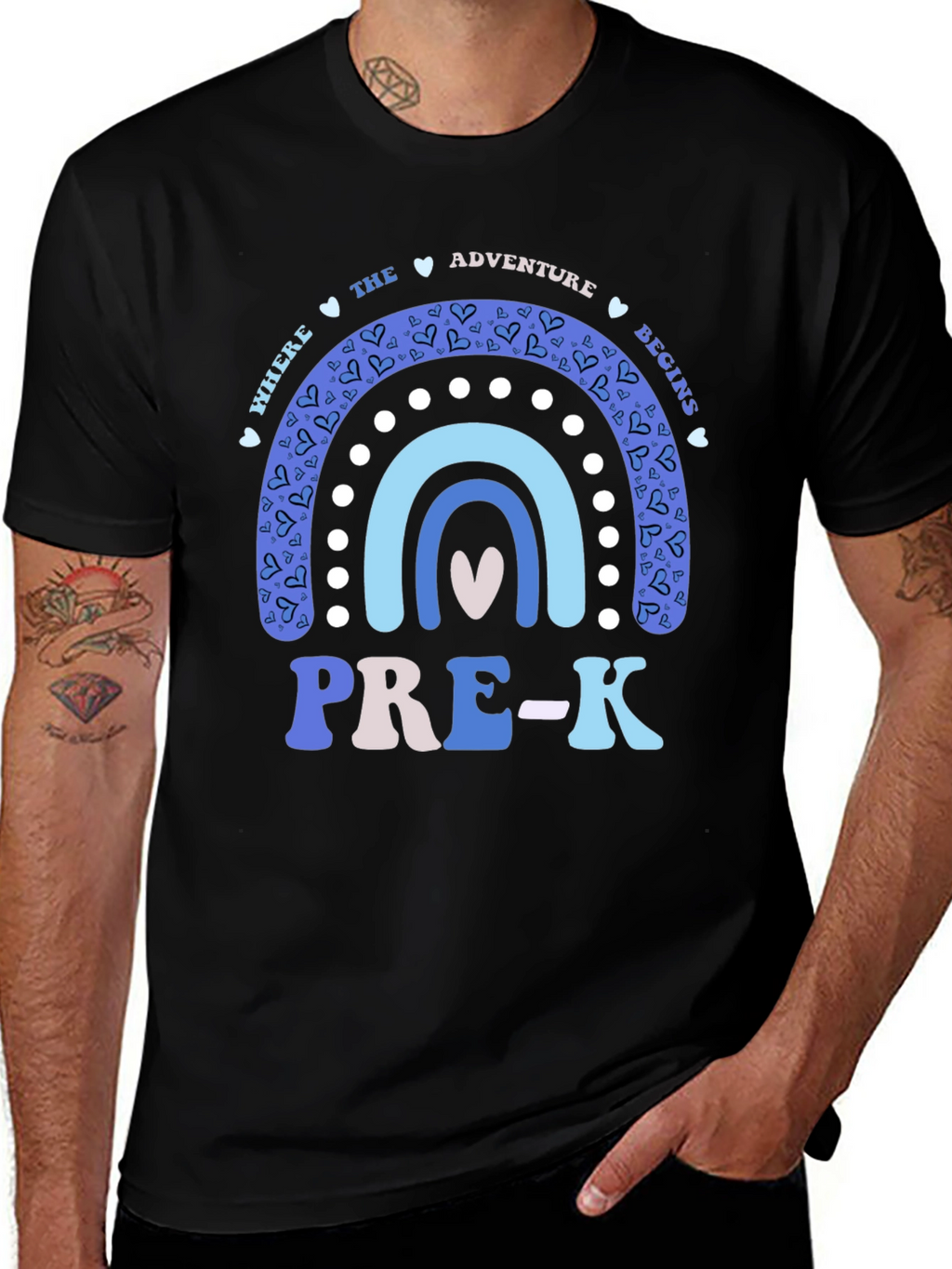 Pre-K Teacher Rainbow Graphic T-Shirt