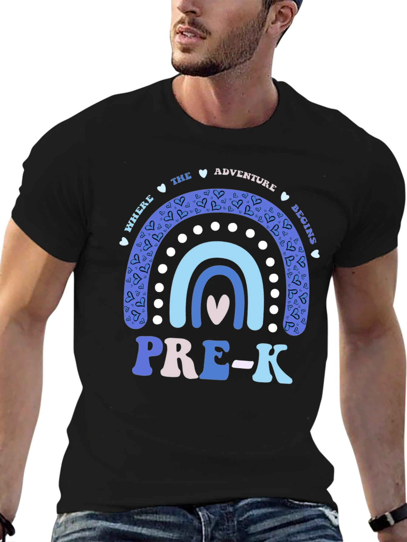 Pre-K Teacher Rainbow Graphic T-Shirt