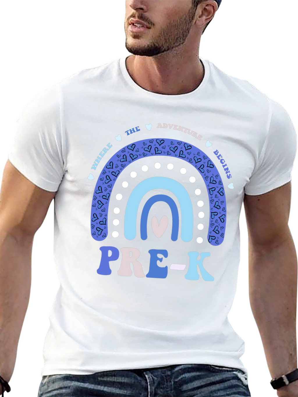 Pre-K Teacher Rainbow Graphic T-Shirt