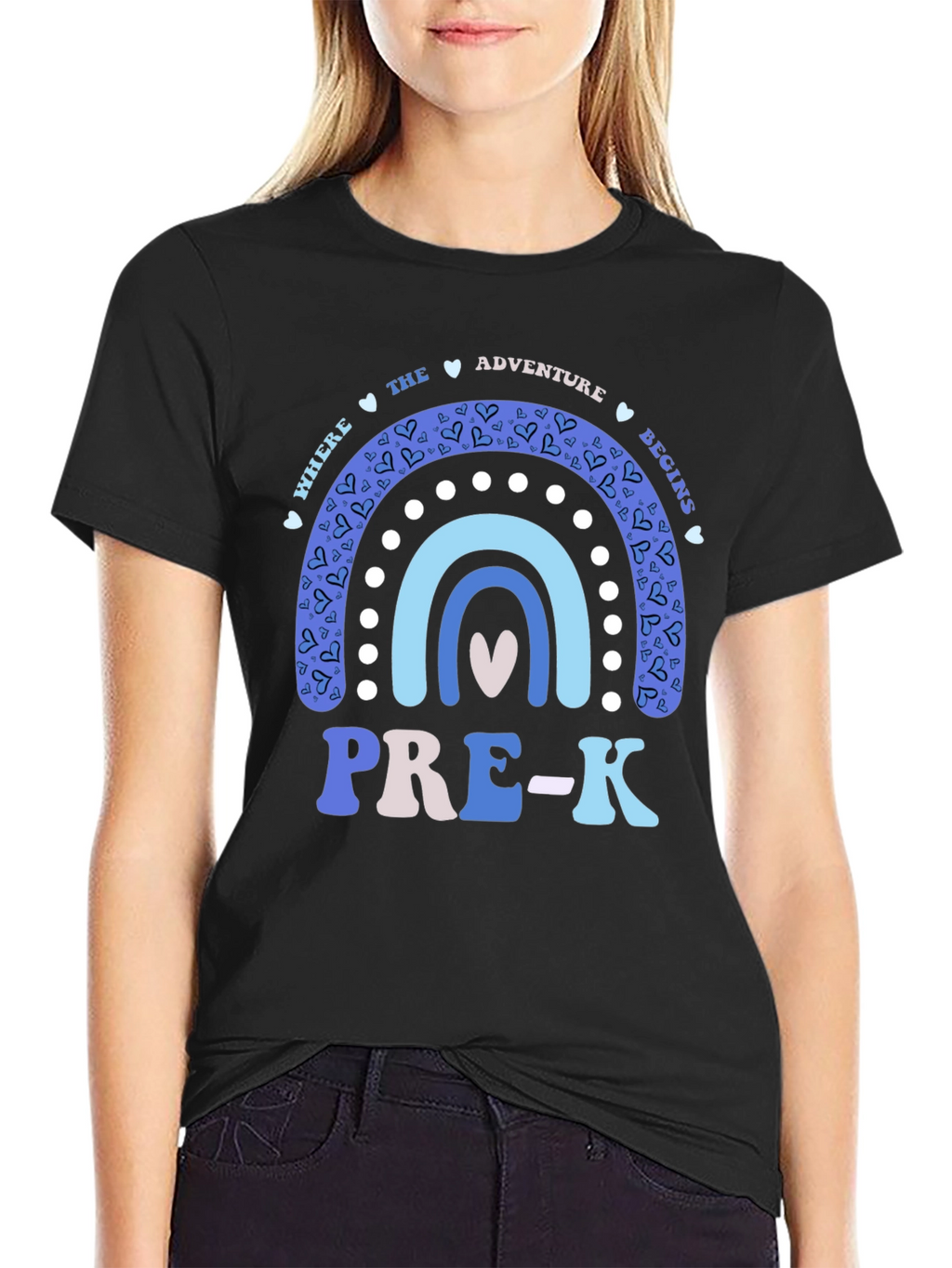 Pre-K Teacher Rainbow Graphic T-Shirt