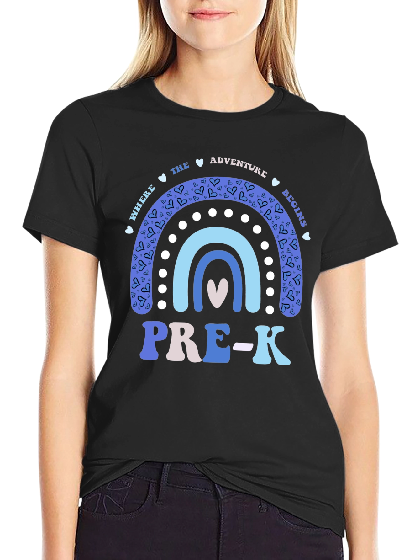 Pre-K Teacher Rainbow Graphic T-Shirt