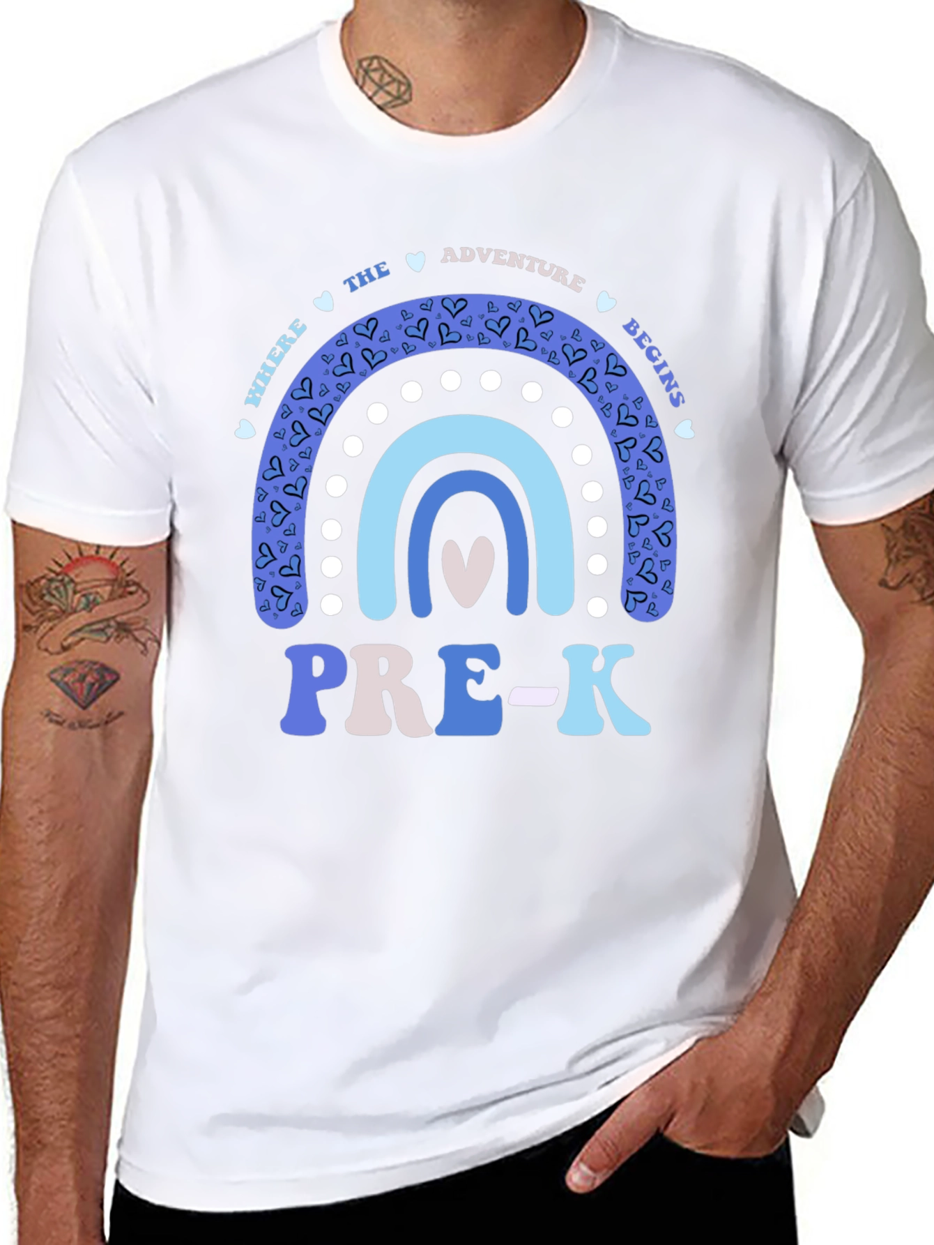 Pre-K Teacher Rainbow Graphic T-Shirt