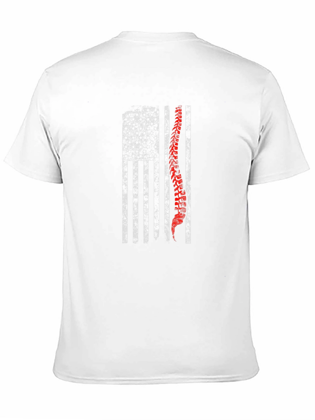 American Flag Spine Graphic Print T-Shirt