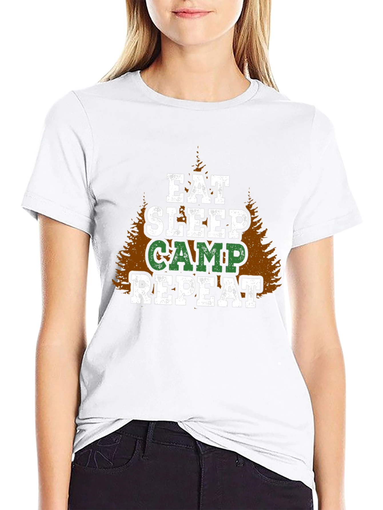 Eat Sleep Camp Repeat Graphic T-Shirt
