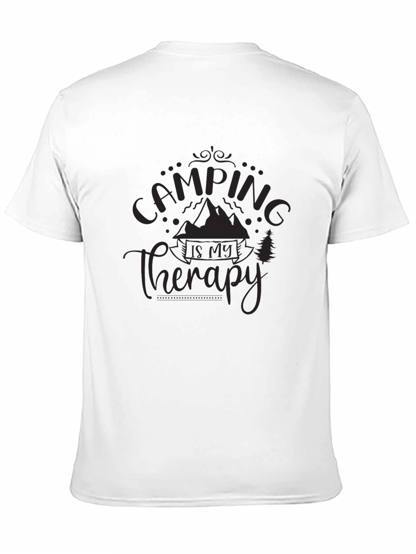 Camping is My Therapy Black Graphic T-Shirt