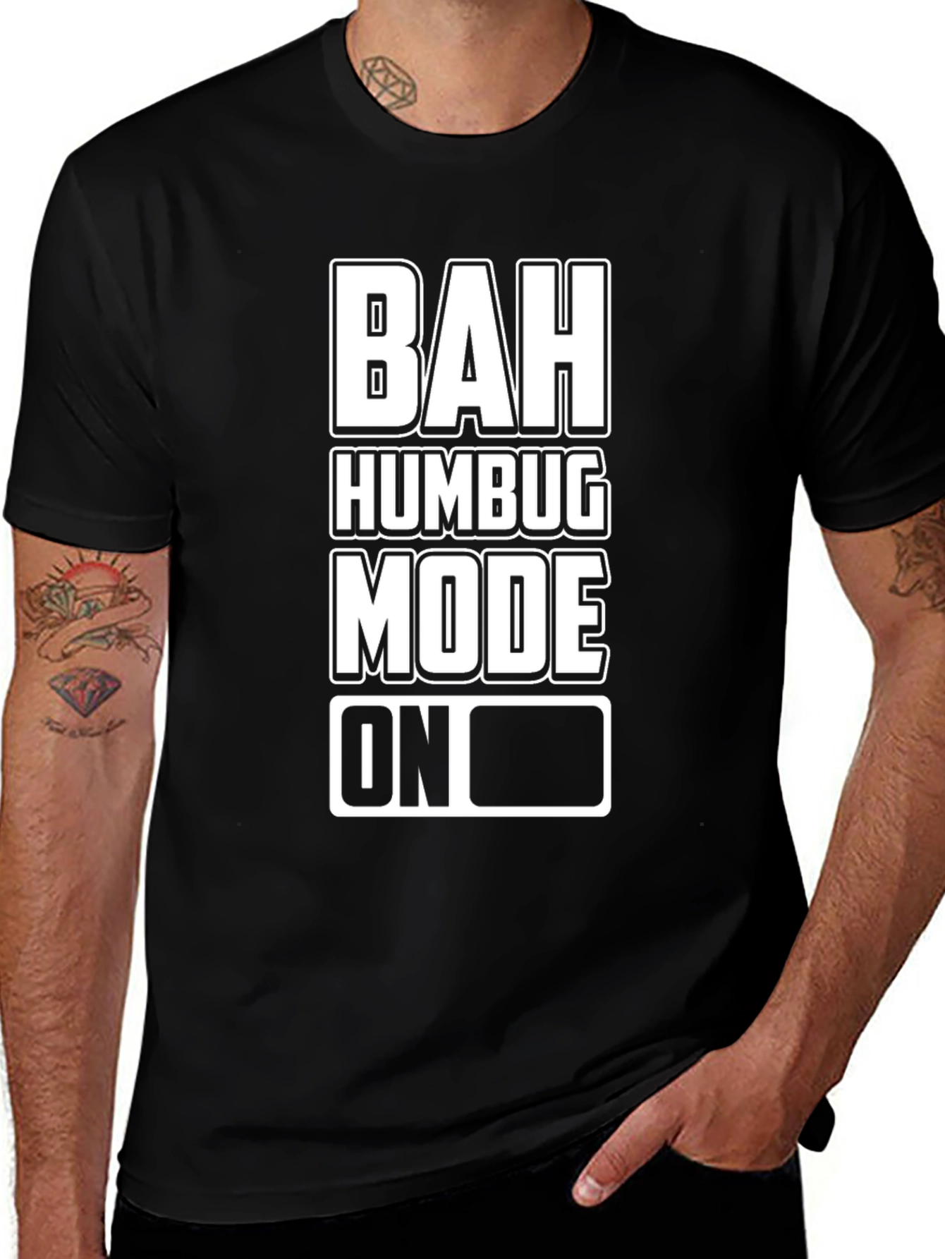 Bah Humbug Mode ON Graphic Tee - Holiday Humor