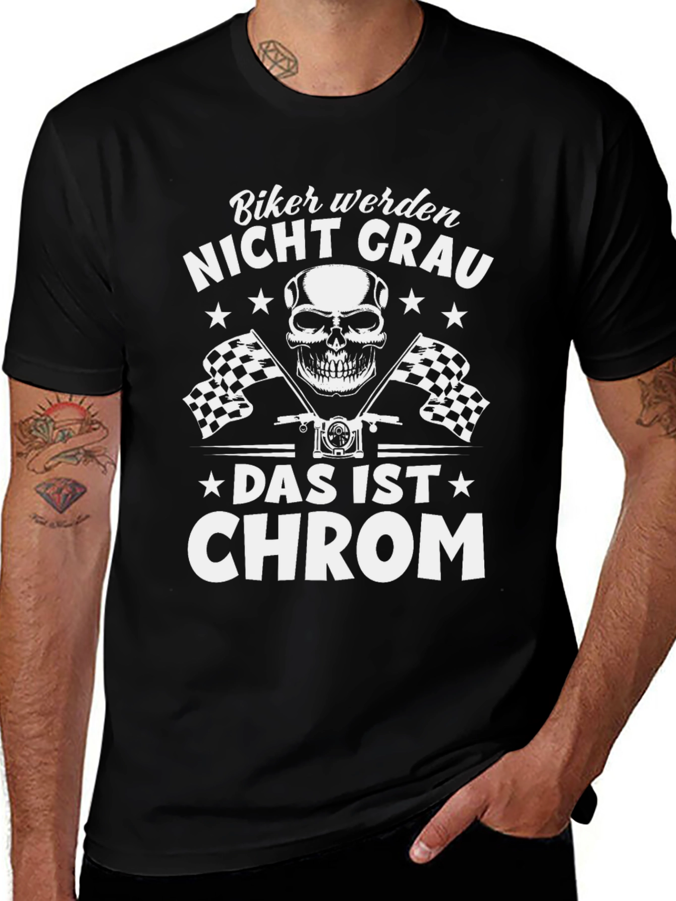 Bikers Nicht Grau Graphic T-Shirt
